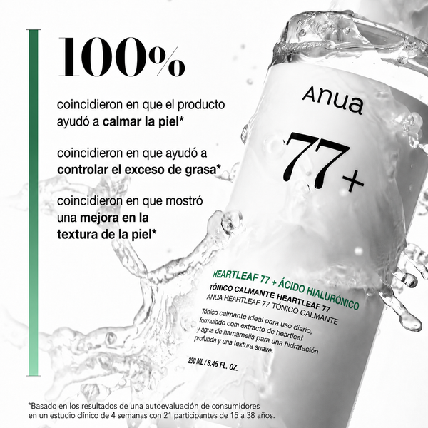 Tônico Facial Ácido Hialurônico Anua Heartleaf 77 Calmante