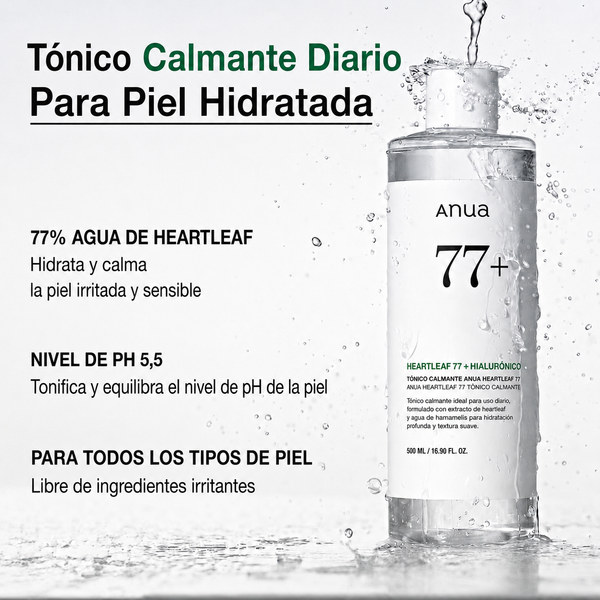 Tônico Facial Ácido Hialurônico Anua Heartleaf 77 Calmante