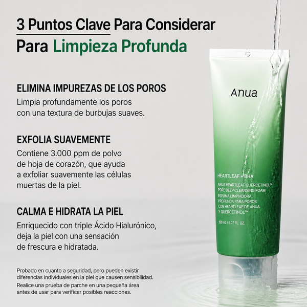 Espuma de Limpeza Facial Anua Heartleaf Quercetinol